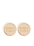 Bimba y Lola logo-engraved stud earrings - Gold