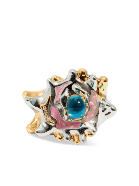 Bimba y Lola abstract gemstone ring