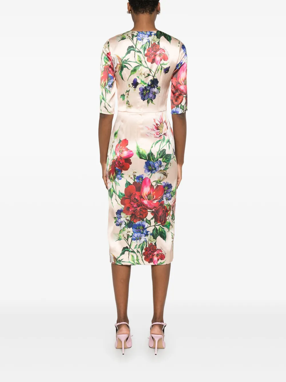 Dolce & Gabbana Jurk met bloemenprint Roze