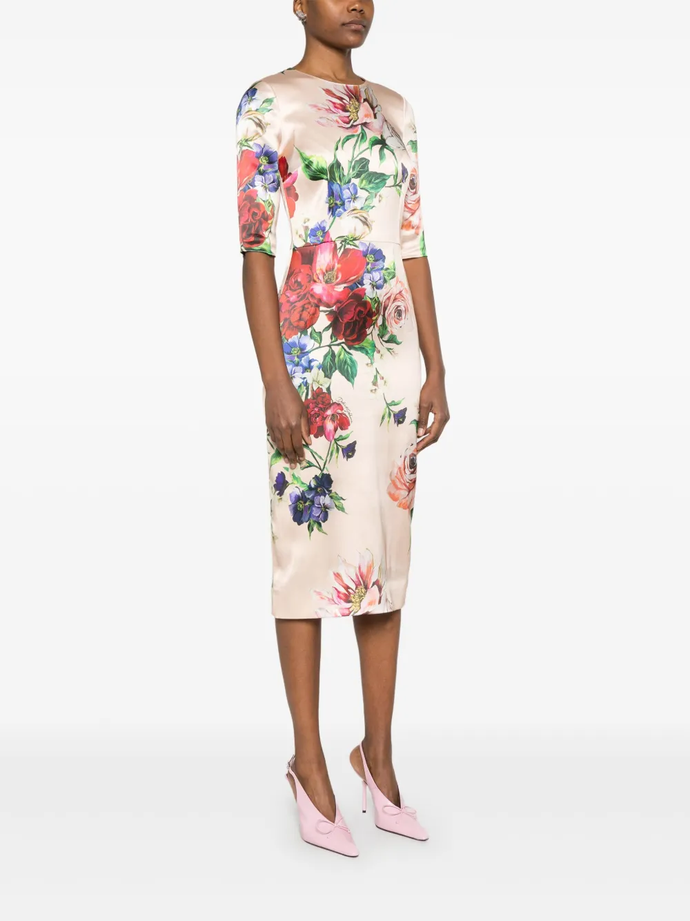 Dolce & Gabbana Jurk met bloemenprint Roze