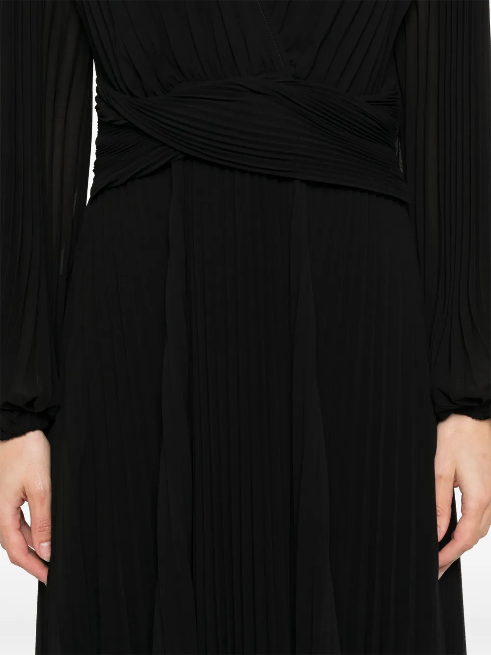 TWINSET Geplooide midi-jurk Zwart