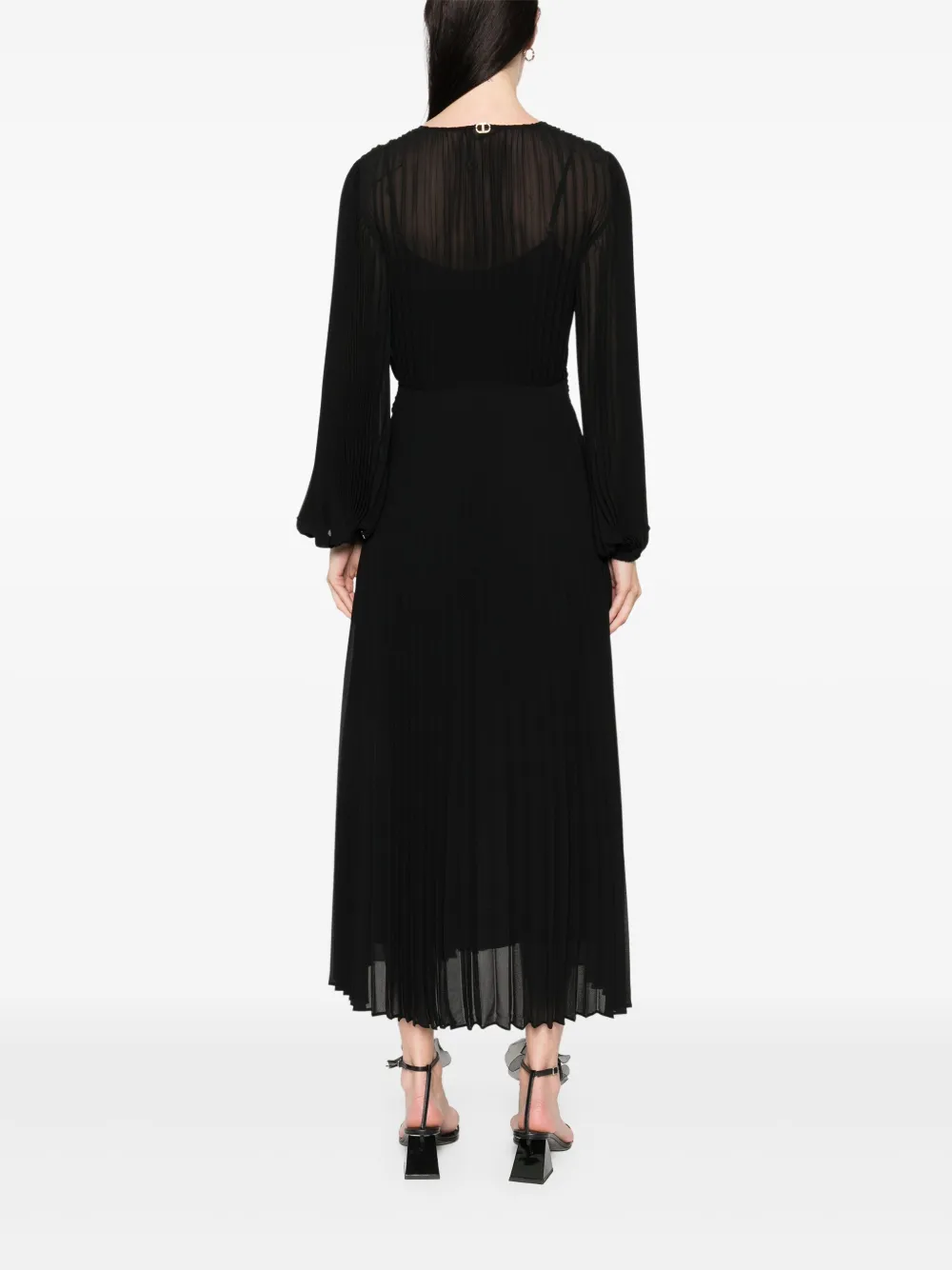TWINSET Geplooide midi-jurk Zwart