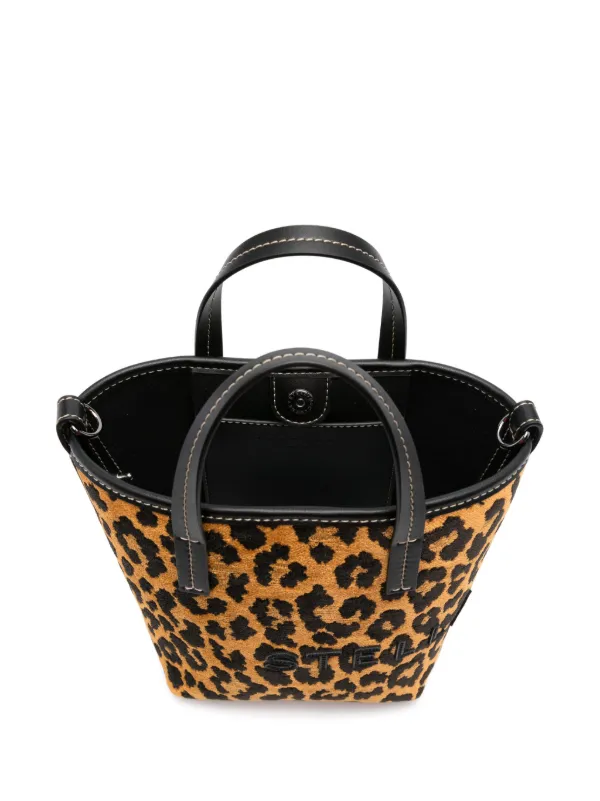 Stella McCartney leopard-jacquard Bucket Bag | Brown | FARFETCH