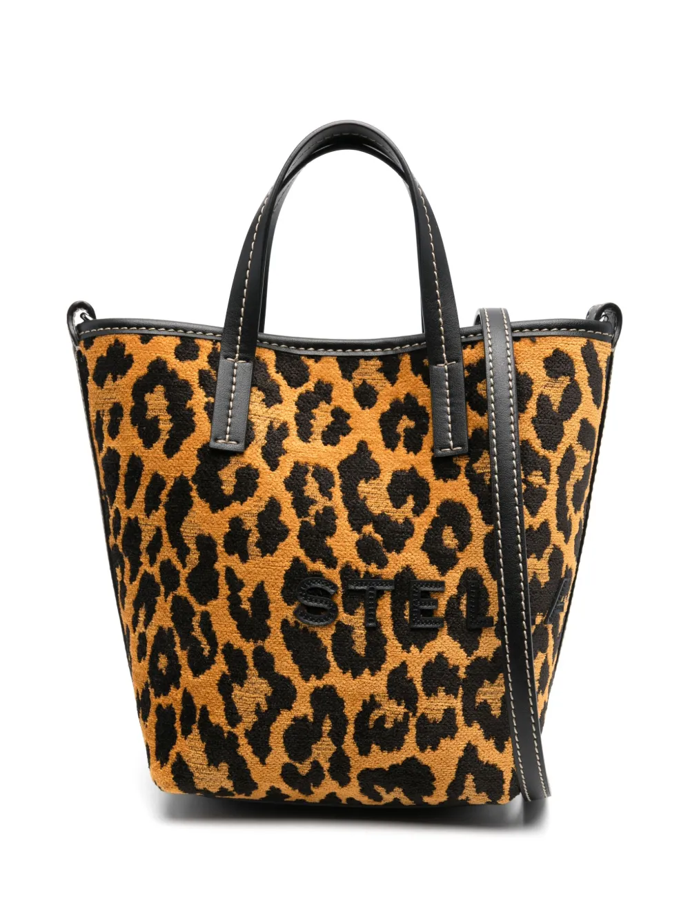 Stella McCartney Bucket-tas met luipaardjacquard Bruin