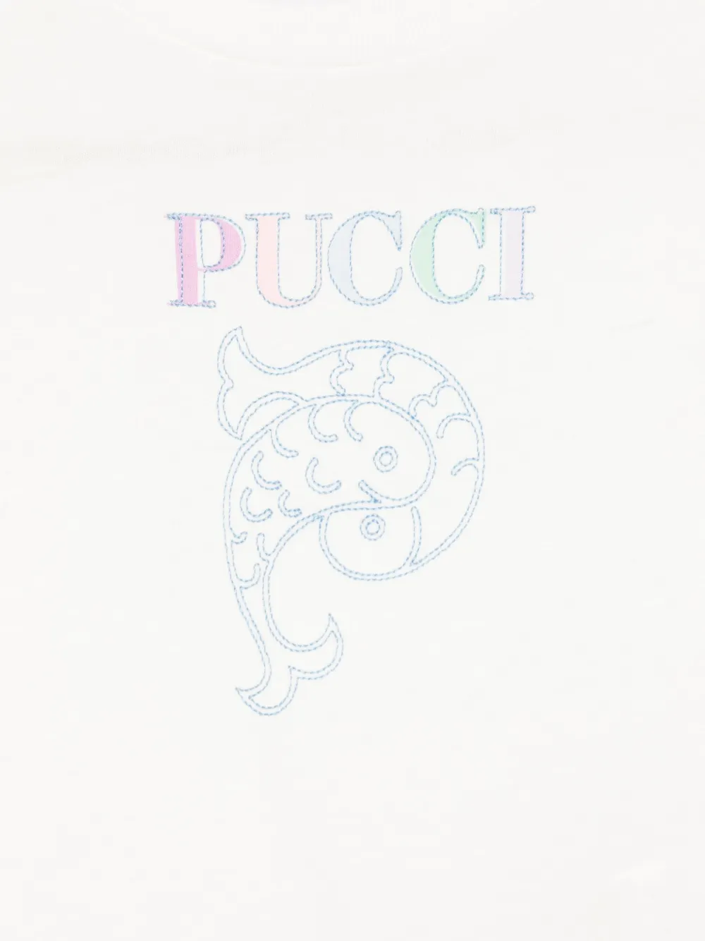 PUCCI Junior T-shirt met geborduurd logo Wit