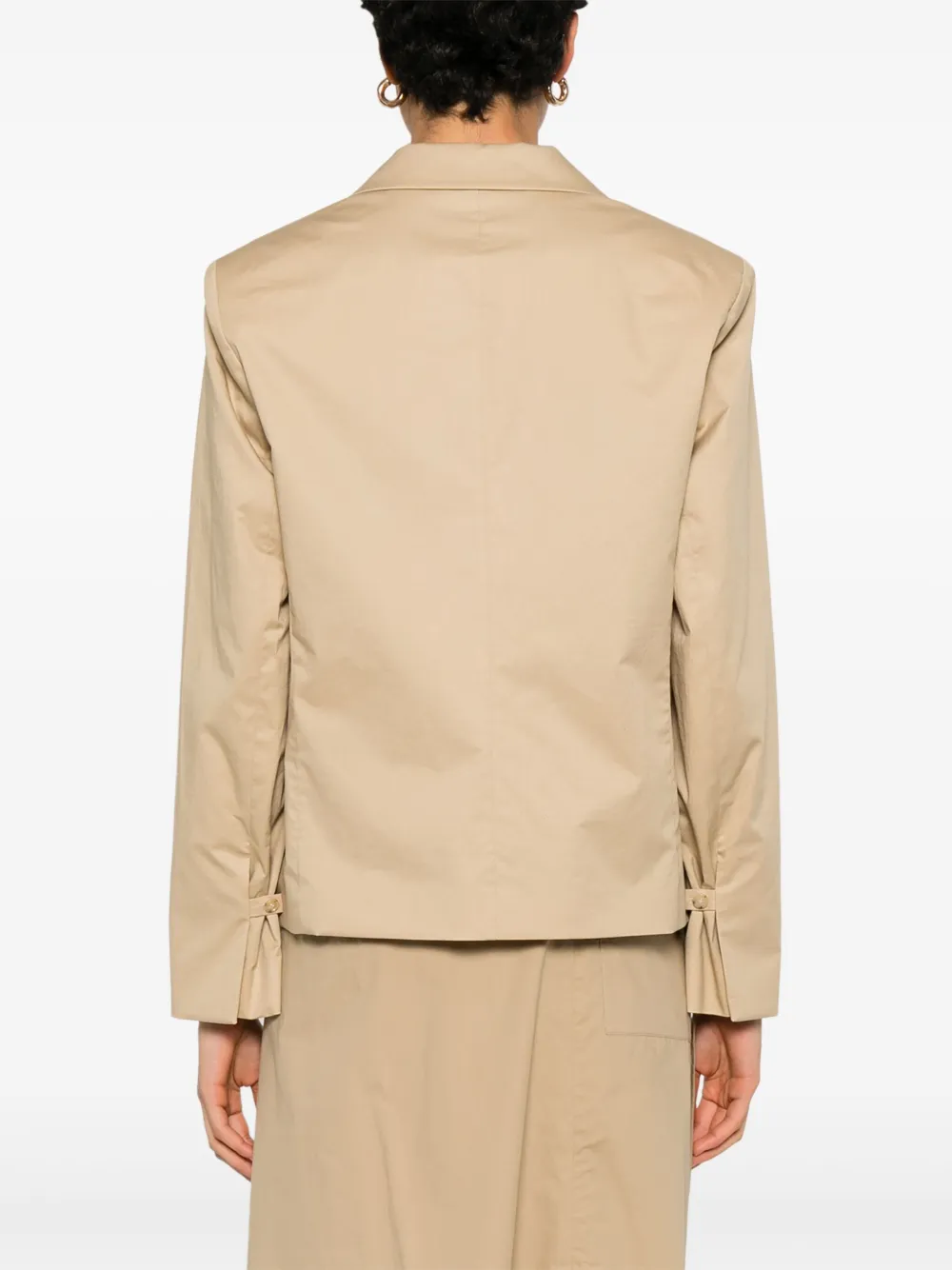 BOSS Katoenen blazer met enkele rij knopen Bruin