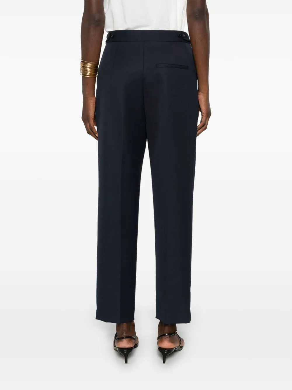 Theory Broek met geplooid detail Blauw