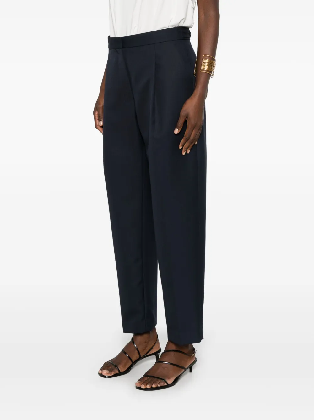 Theory Broek met geplooid detail Blauw