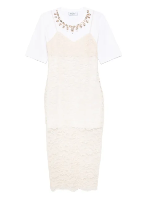 Blugirl vestido midi con encaje bordado