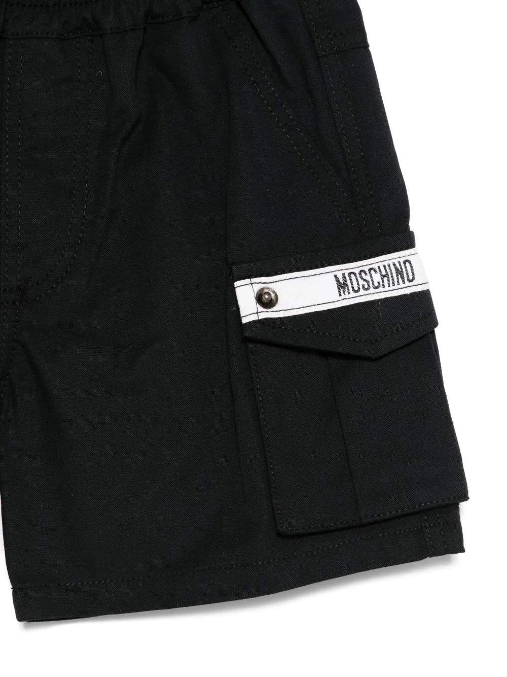 Moschino Kids Shorts met logotag Zwart