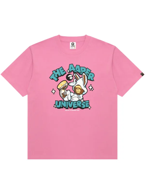 AAPE BY *A BATHING APE® cartoon-print T-shirt Pink