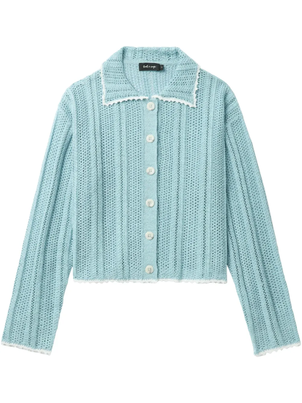 pointelle-knit cardigan