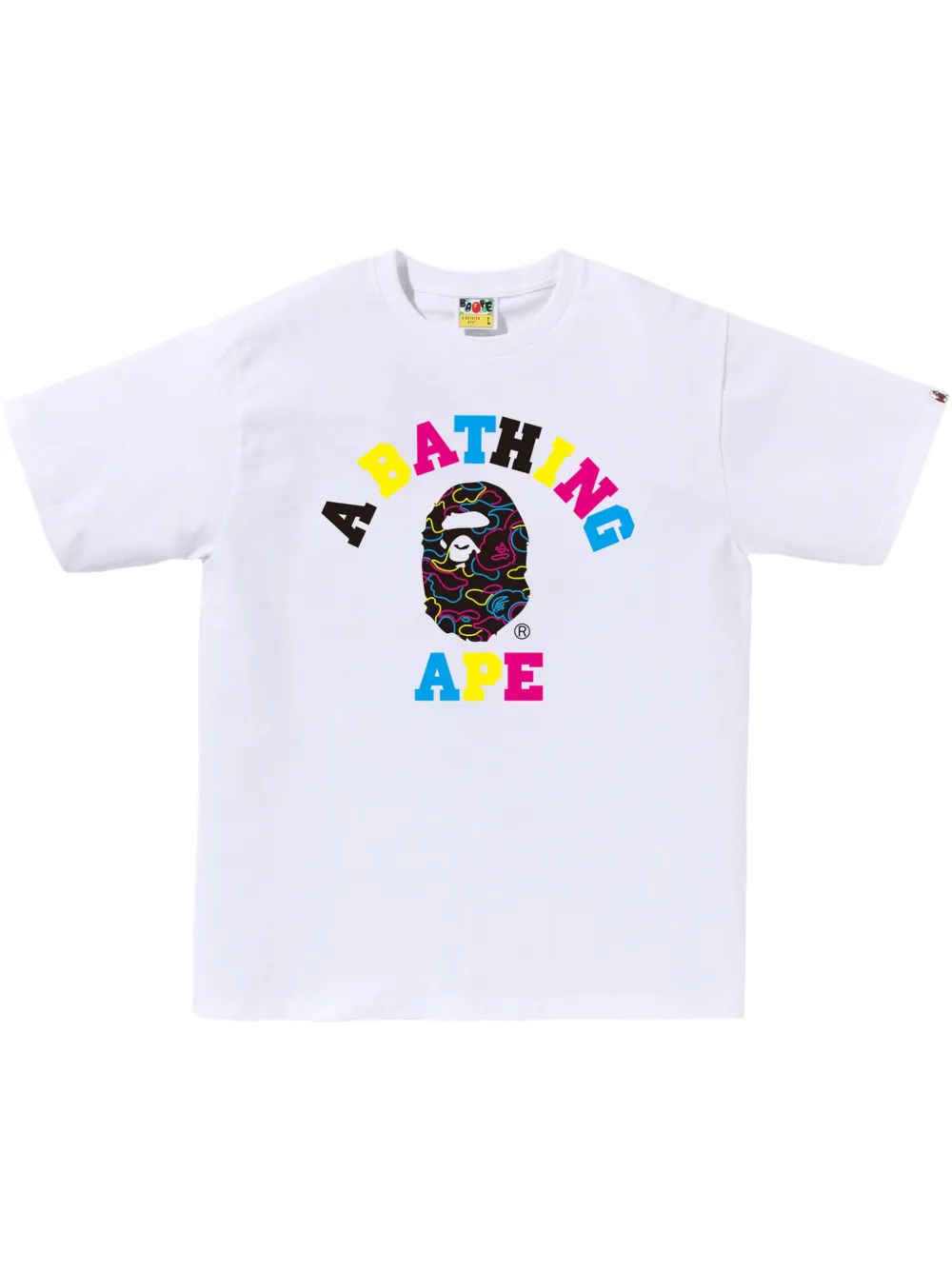 A BATHING APE® 로고 프린트 티셔츠 | 화이트 | Image 1