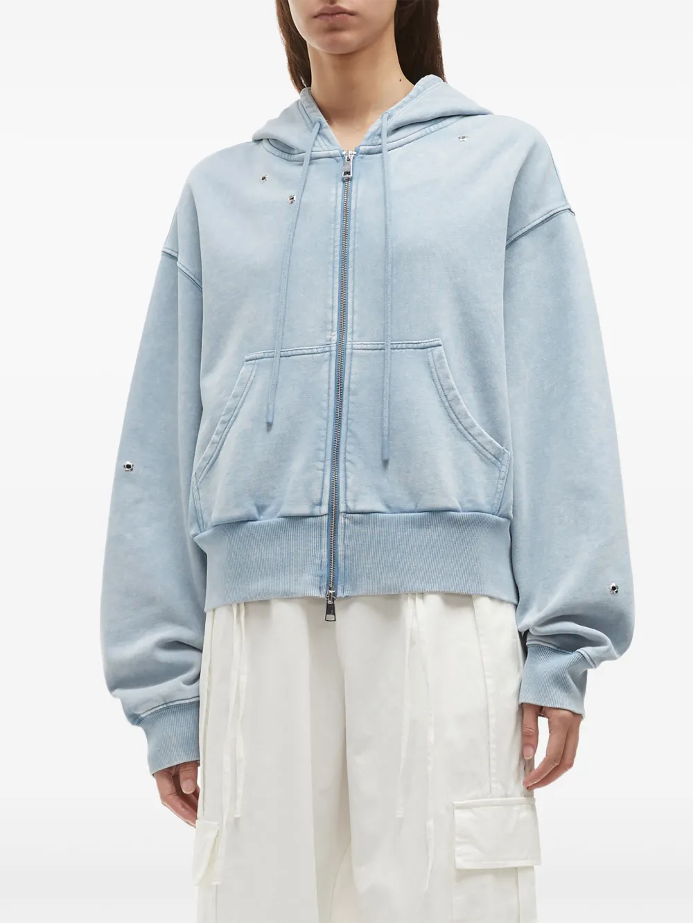 tout a coup Hoodie met rits Blauw