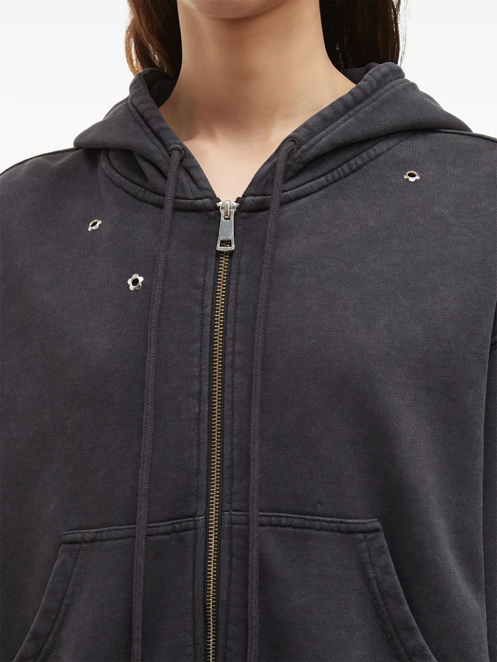 tout a coup Hoodie met rits Zwart