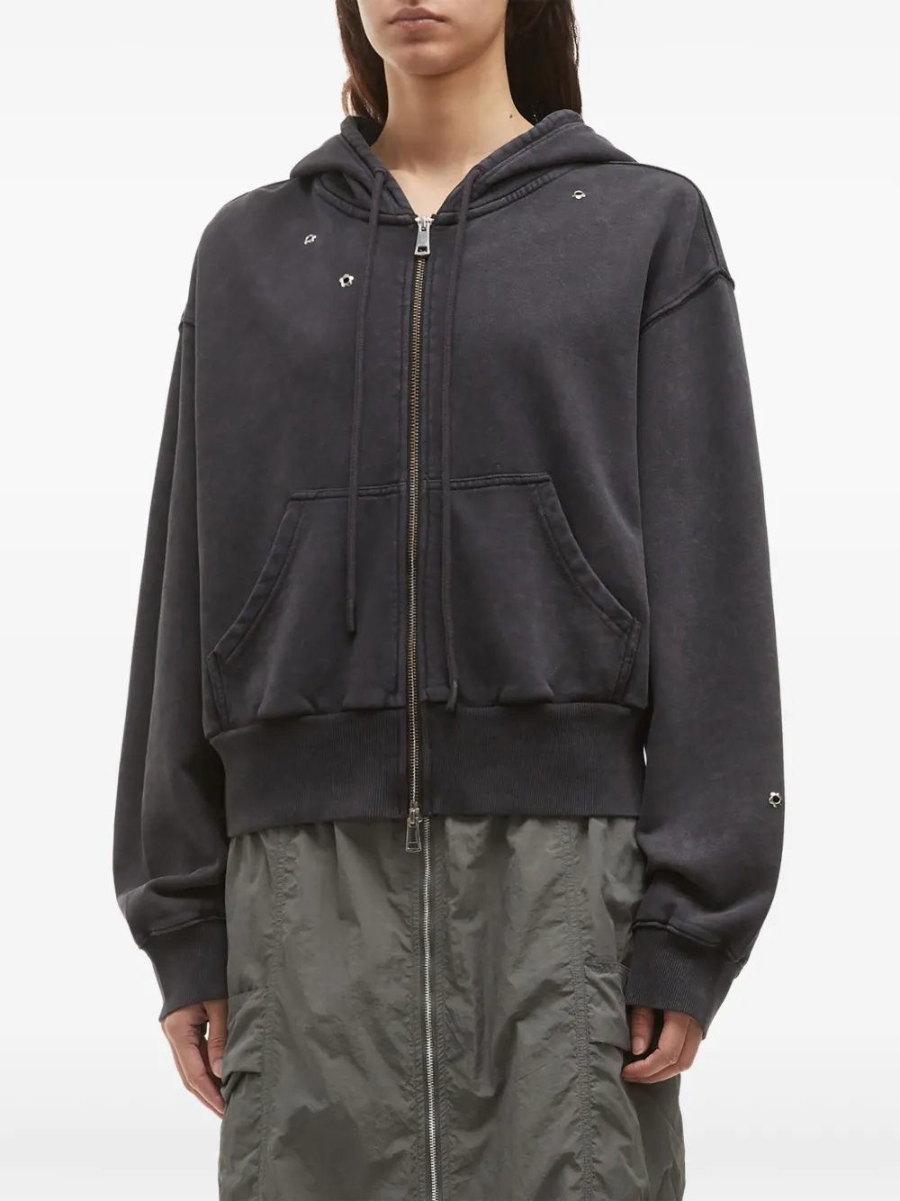 tout a coup Hoodie met rits Zwart