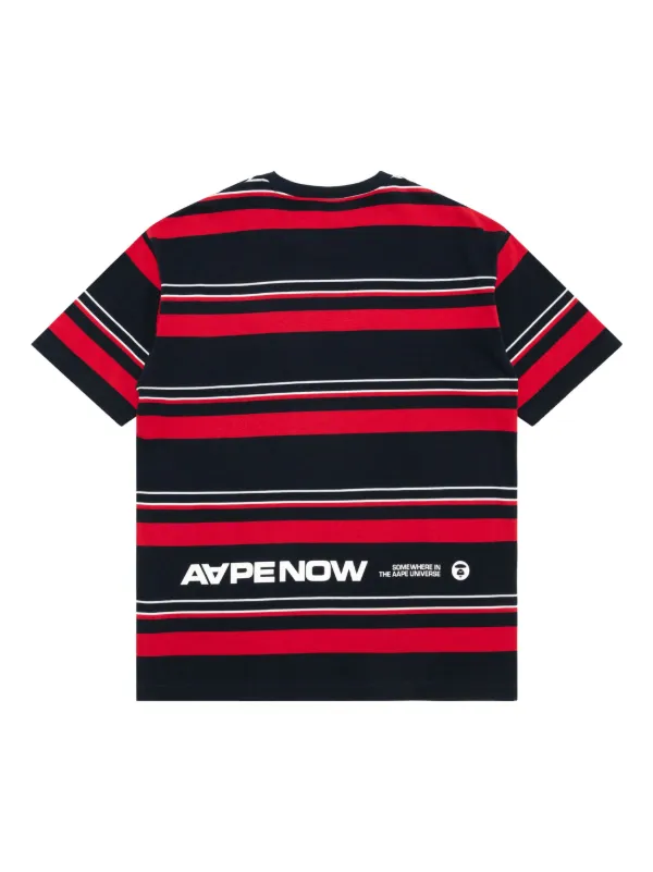 エイプ　ストライプTシャツ AAPE BY *A BATHING APE® ストライプ Tシャツ | ブラック | FARFETCH JP