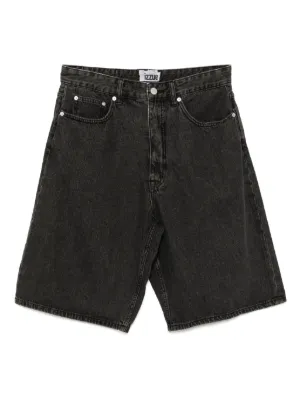 7 For All Mankind Cotton Denim Shorts | Black | FARFETCH ZA