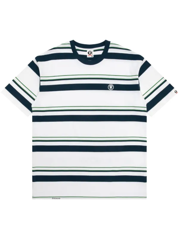 エイプ　ストライプTシャツ AAPE BY *A BATHING APE® ストライプ Tシャツ | ブラック | FARFETCH JP