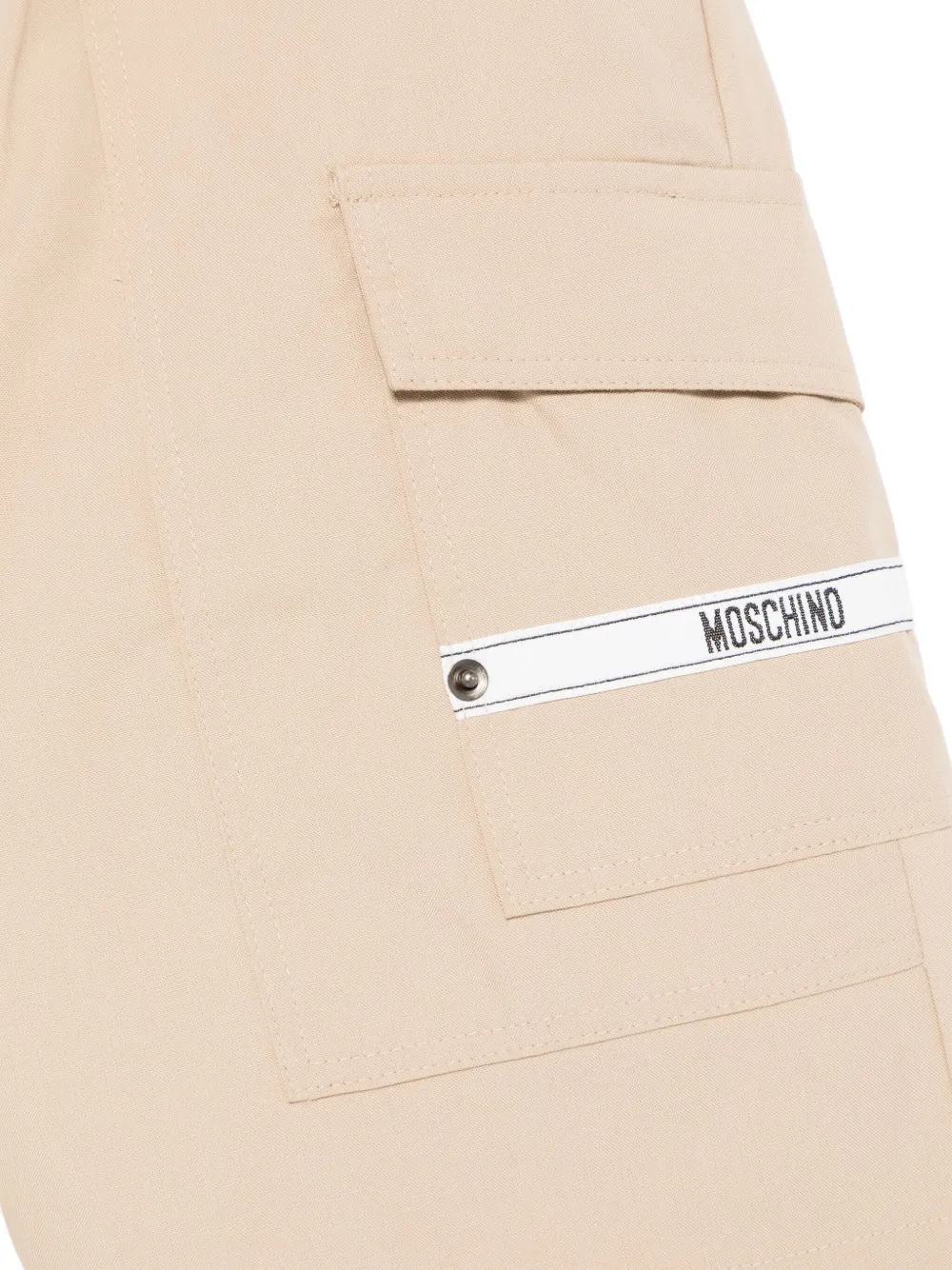 Moschino Kids Shorts met logopatch Beige