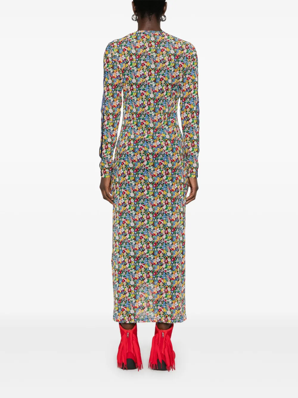 adidas x Liberty London mesh midi-jurk Blauw