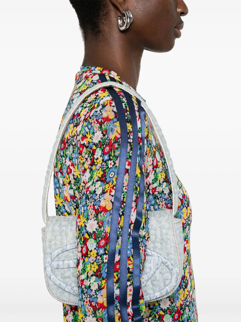 adidas x Liberty London mesh midi-jurk Blauw
