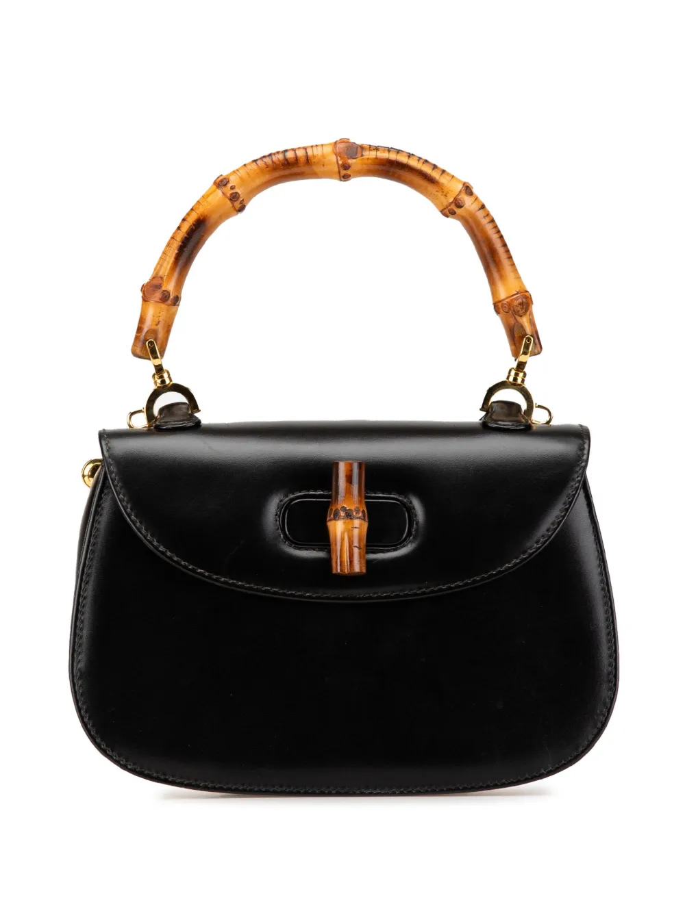 Gucci Pre-Owned 20th Century カーフスキン バンブー ナイト サッチェルバッグ - ブラック Gucci Pre-Owned 20th Century カーフスキン バンブー ナイト サッチェルバッグ - ブラック