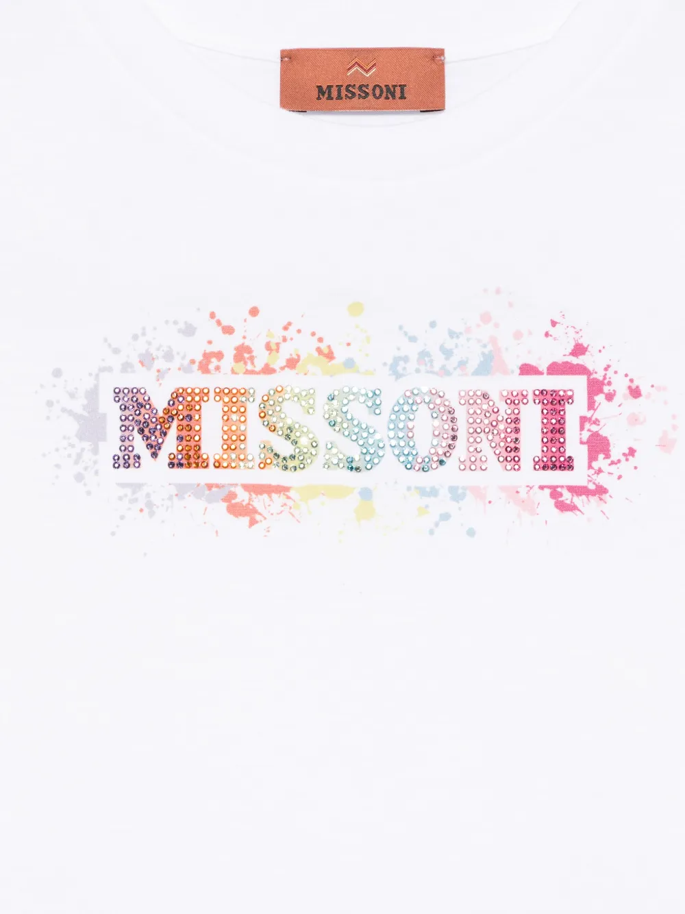 Missoni Kids T-shirt verfraaid met logo Wit