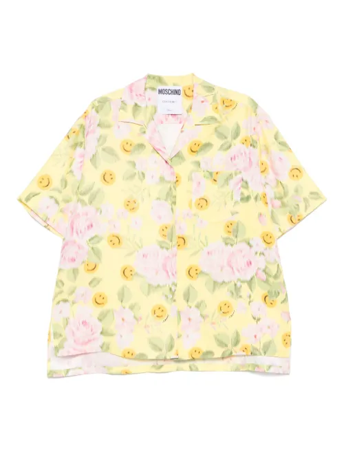 X Smiley chemise en soie - Moschino - Modalova