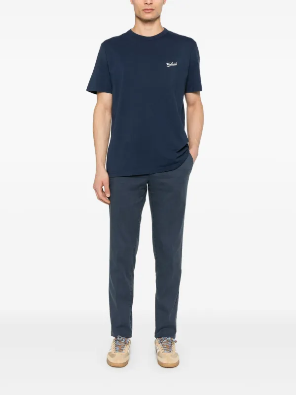 Woolrich logo-print T-shirt | Blue | FARFETCH JO