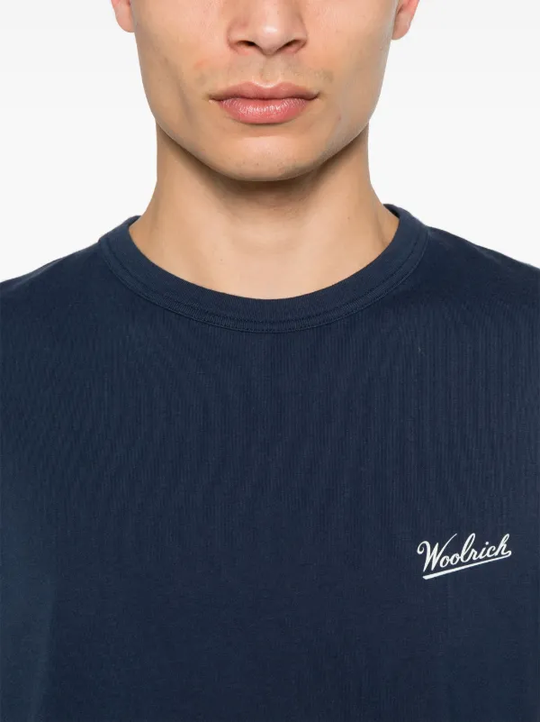 Woolrich logo-print T-shirt | Blue | FARFETCH JO