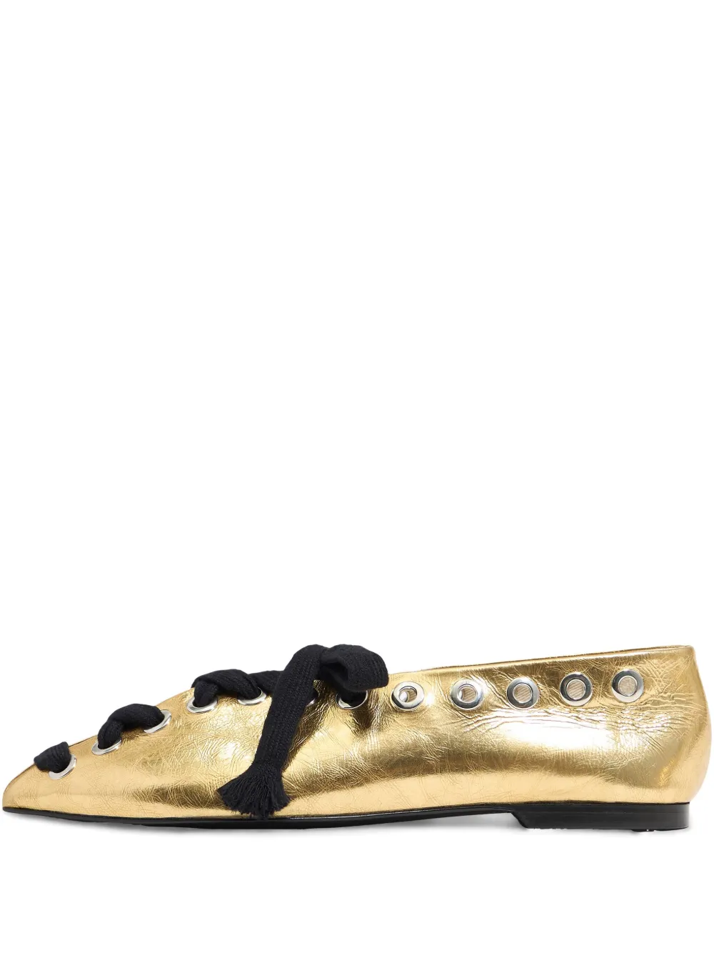 Bimba y Lola ポインテッドトゥ フラットシューズ - ゴールドトーン Bimba y Lola ポインテッドトゥ フラットシューズ - ゴールドトーン
