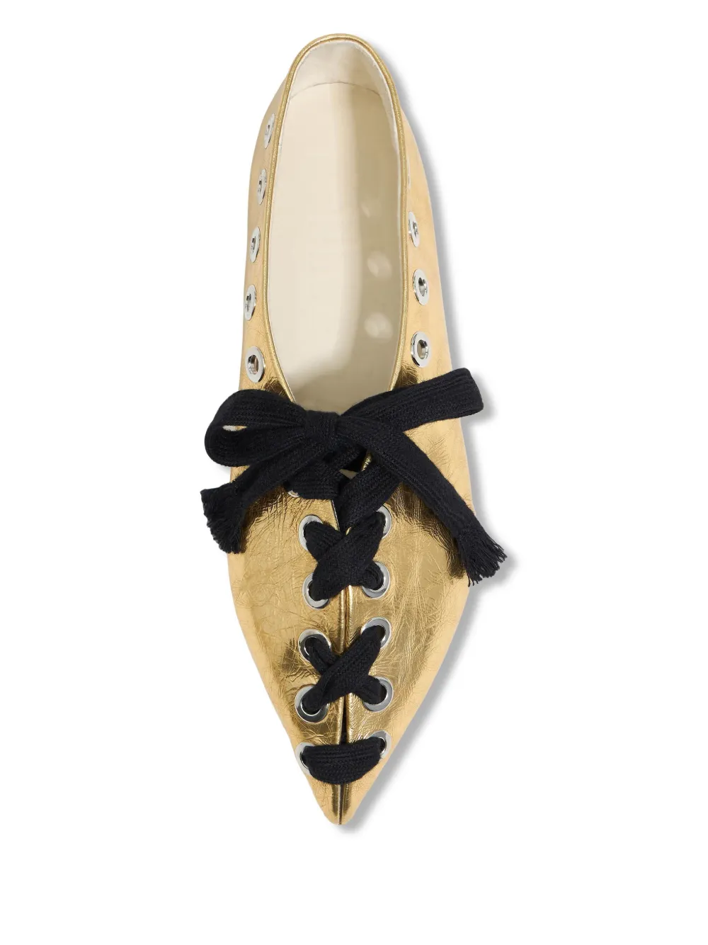 Bimba Y Lola Eyelet-embellished Pointed Ballet Flats