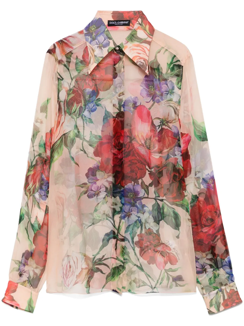 Dolce & Gabbana Blouse met Camellia-print Roze