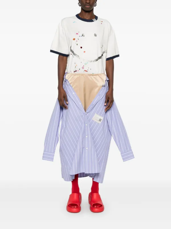 MIHARA YASUHIRO 国内買付 Smily Face Printed T-shirt White Smiley Face Printed T-shirt by Maison MIHARA YASUHIRO
