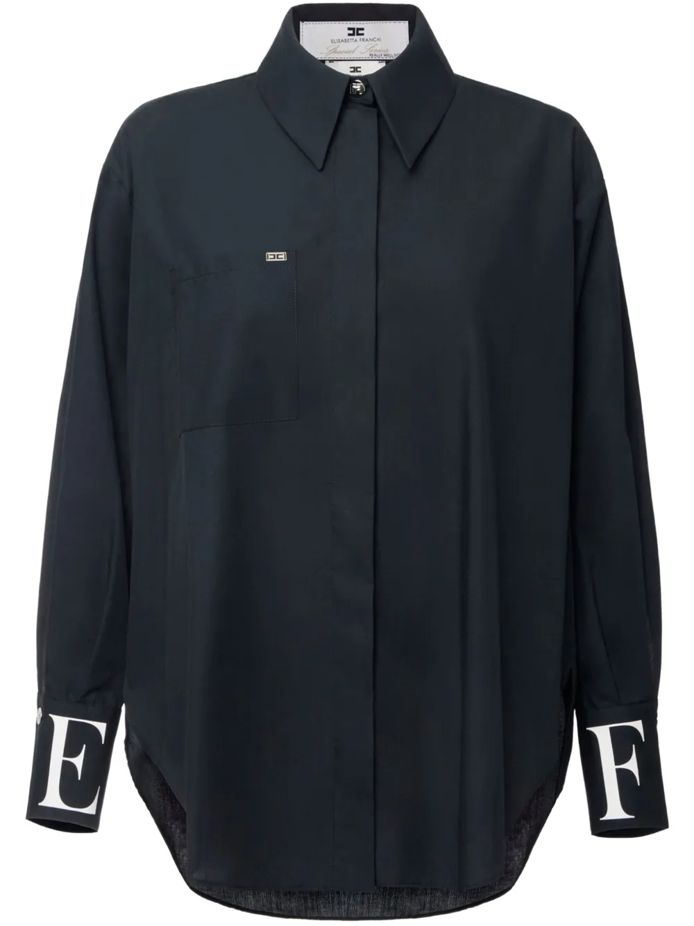 Elisabetta Franchi Blouse met geborduurd logo Zwart