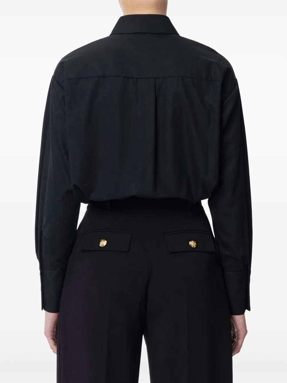 Elisabetta Franchi Blouse met geborduurd logo Zwart