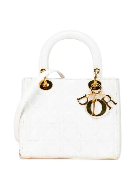 Christian Dior Pre-Owned bolsa satchel Medium Patent Cannage Lady Dior 1997