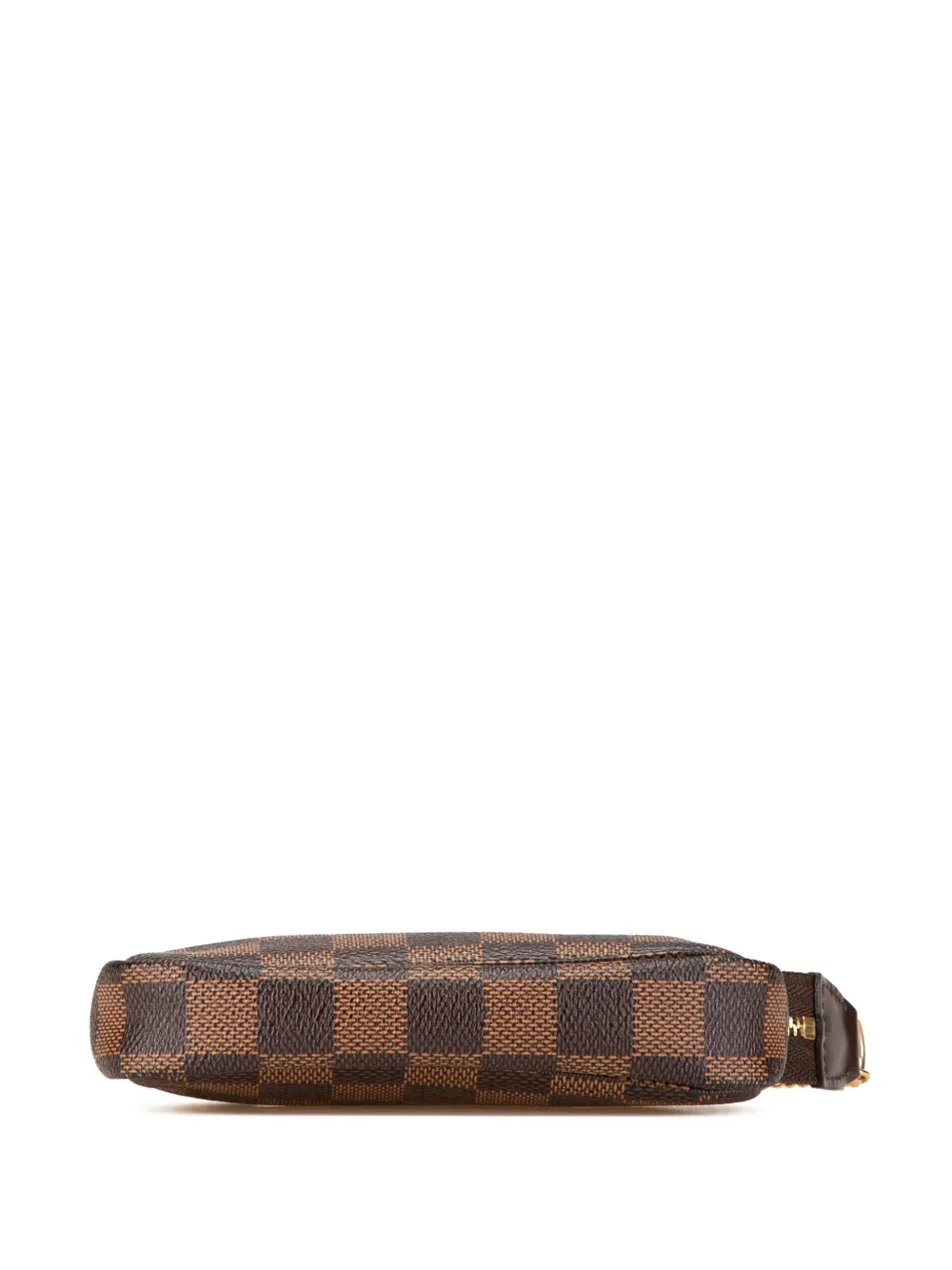 Pre-owned Louis Vuitton 2015 Damier Ebene Mini Pochette Accessoires Handbag In Brown