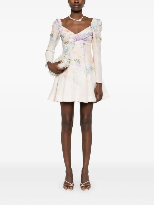 ZIMMERMANN Dawning Mini Dress | Pink | FARFETCH ZIMMERMANN Dawning Mini Dress | Pink | FARFETCH