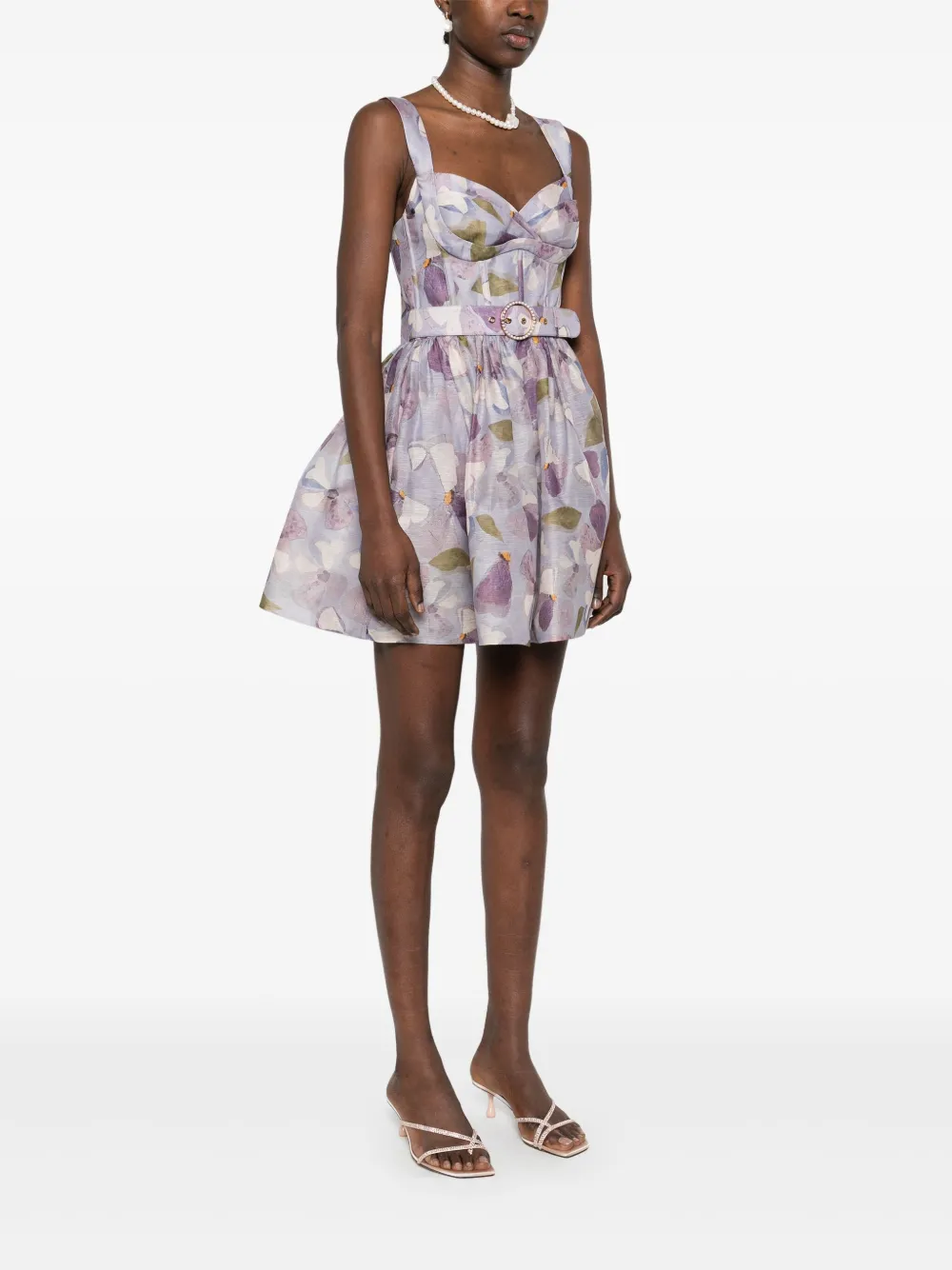 Zimmermann Dawning Mini Dress In Purple