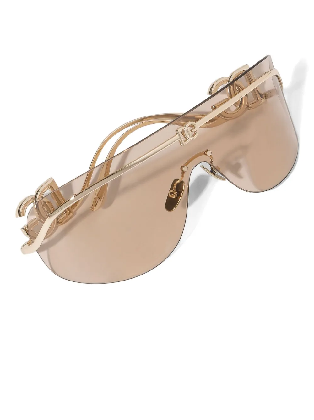 Dolce & Gabbana Logo-plaque Pilot-frame Sunglasses In Gold