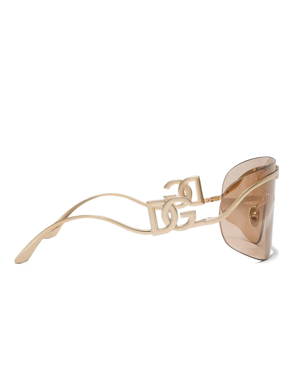 Dolce & Gabbana Logo-plaque Pilot-frame Sunglasses In Gold