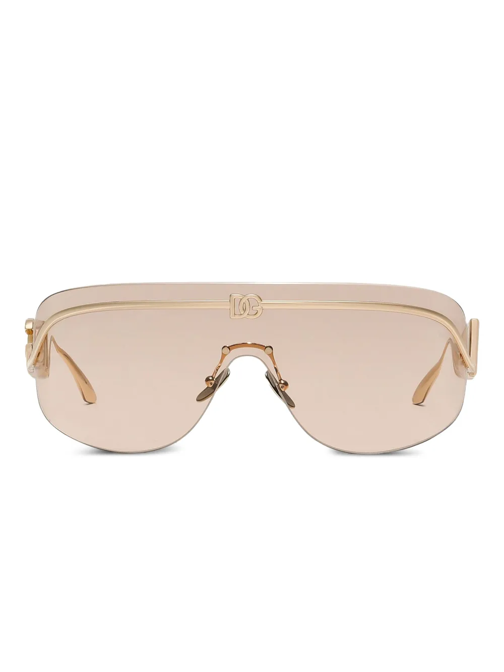 Dolce & Gabbana Eyewear logo-plaque pilot-frame sunglasses | Gold | Image 1