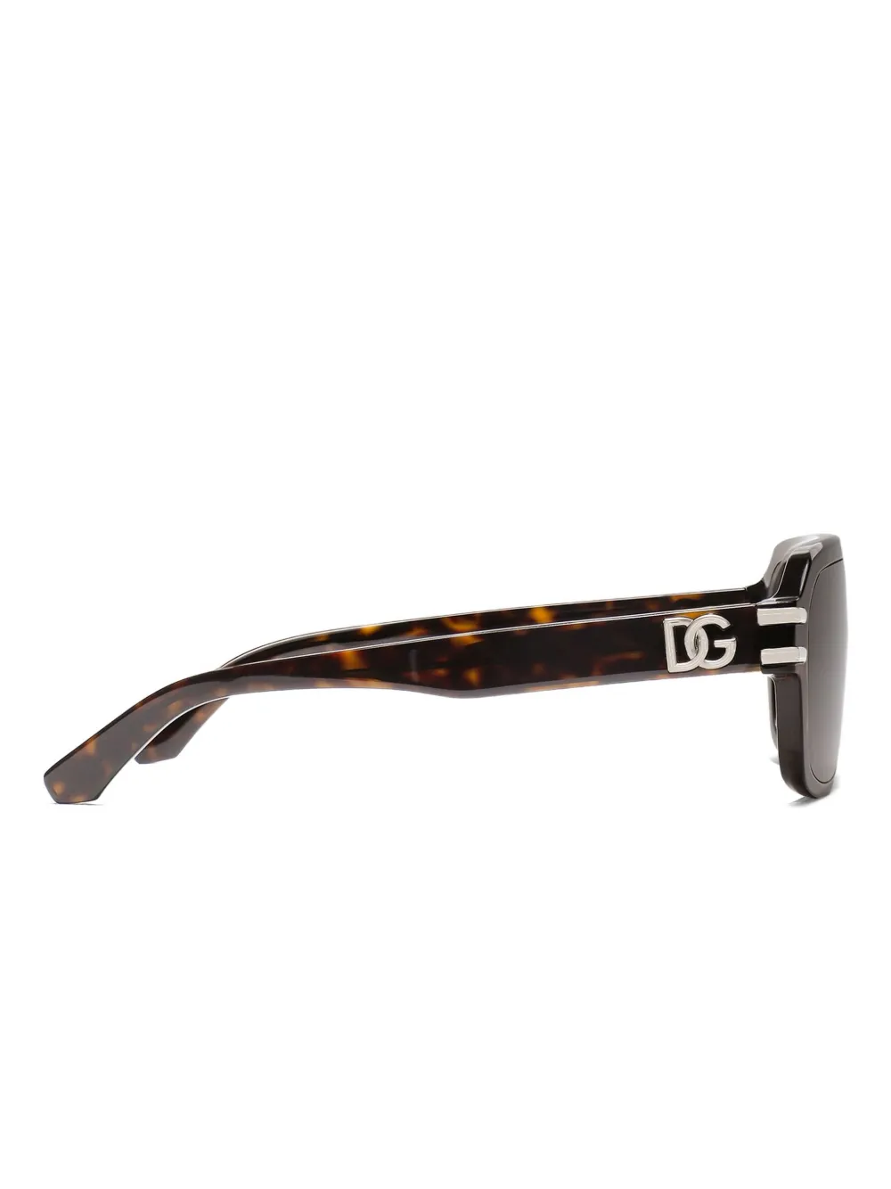 Dolce & Gabbana Tortoiseshell-pattern Logo-plaque Sunglasses In Brown