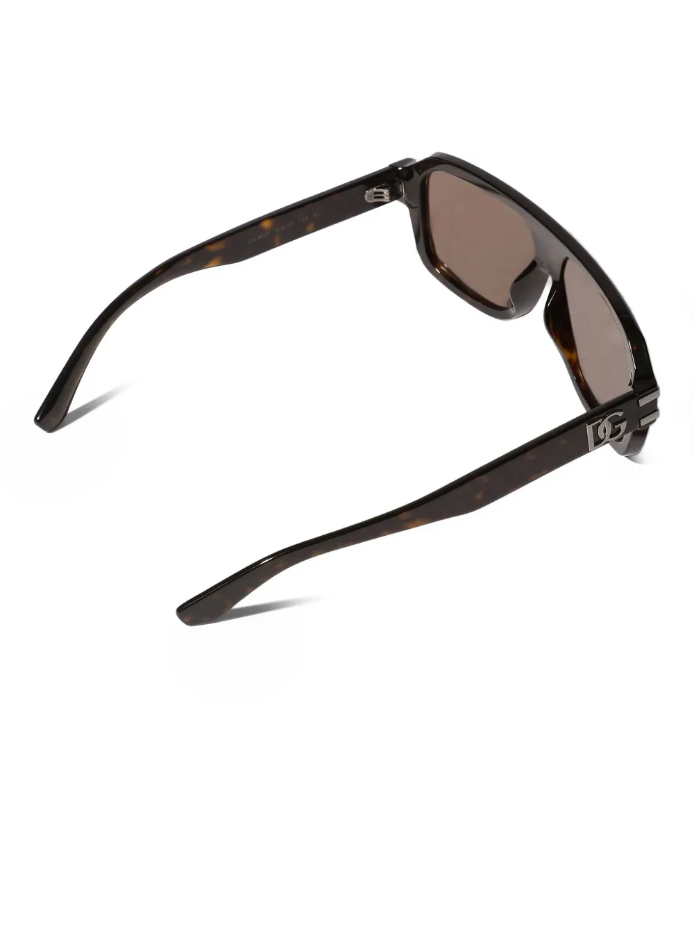 Dolce & Gabbana Eyewear Zonnebril met schildpadschild design en logoplakkaat Bruin