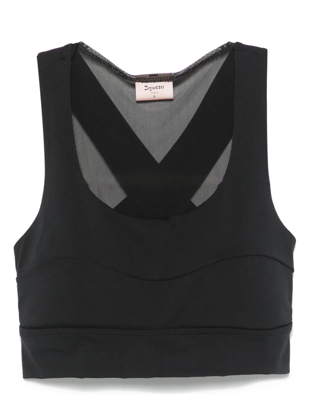 tulle-panel sports bra