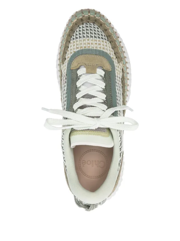 CHLOÉ Nama レザー プラットフォーム スニーカー スエードトリム