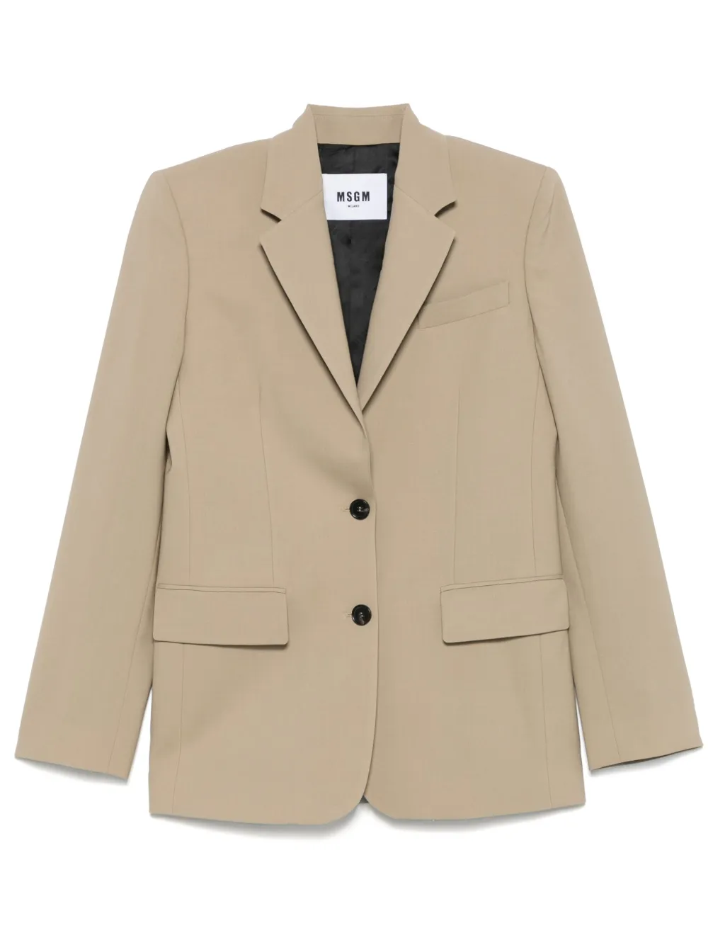 MSGM Blazer met enkele rij knopen Beige