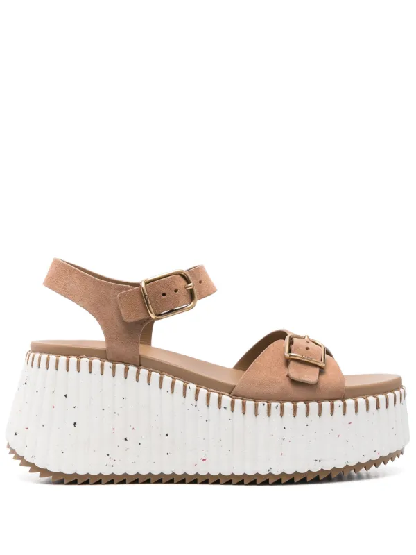 Chloé 70mm Nama Sandals in Brown